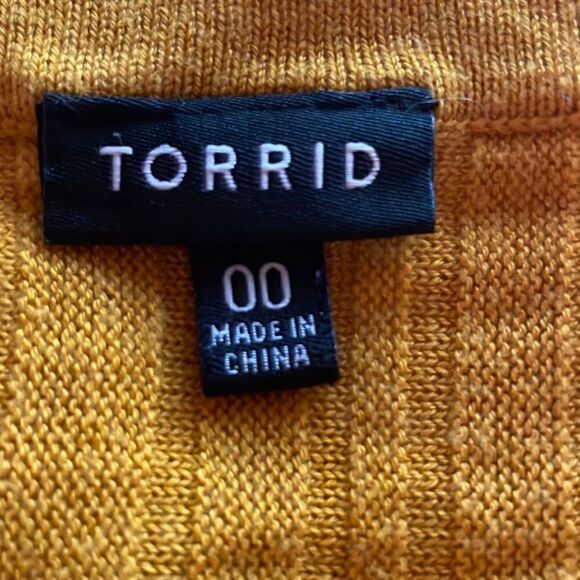 Torrid Mini Sweater Skater Dress in Golden‎ Yellow, Size 00 - Picture 6 of 6